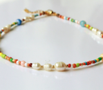 Halskette Perlenkette Süßwasserperlen bunt Geschenk Frauen Schwester Teenager